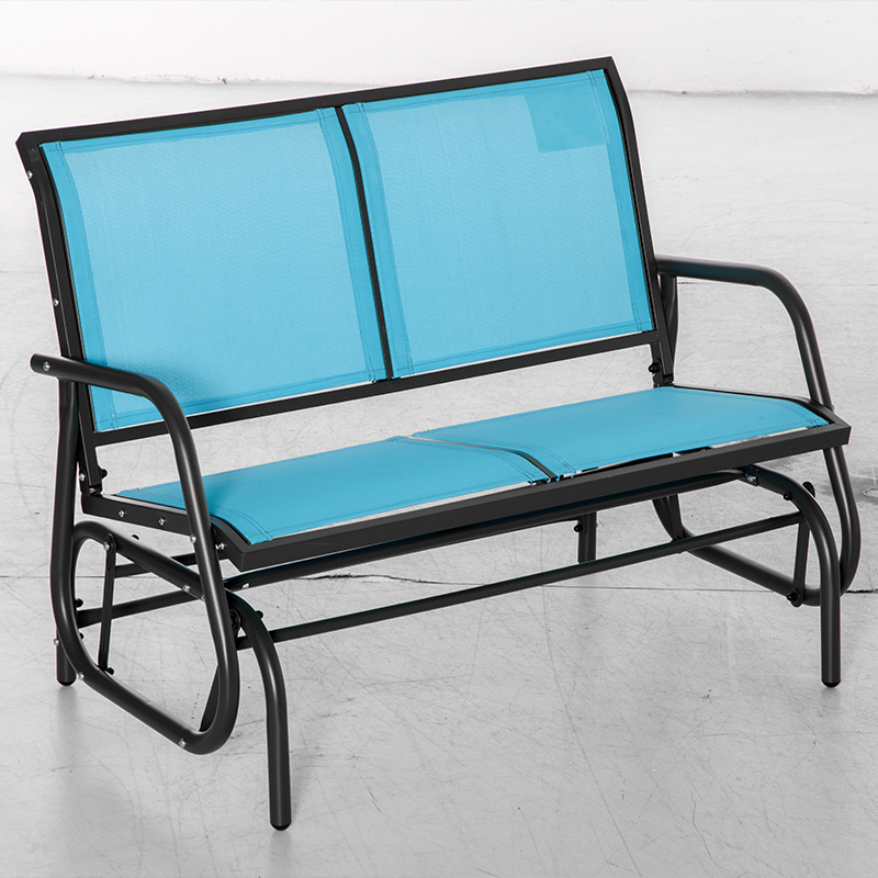 Moisture Absorbent Breathable Antibacterial Textilene Fabric 2 Seat Swing Glider Chair