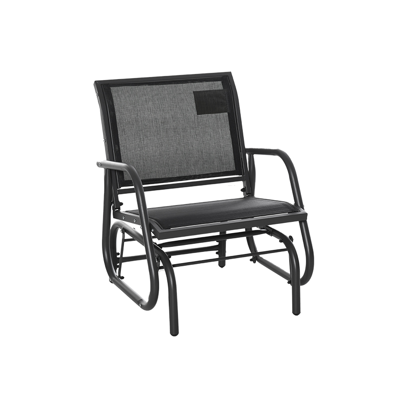 Vintage Natural Rattan Seat Outdoor Garden Single Seat Swing Glider Chair