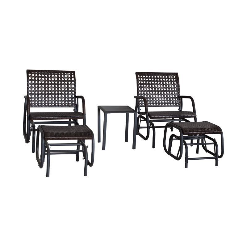 Vintage Natural Rattan Seat Outdoor Garden Single Seat Swing Glider Chair