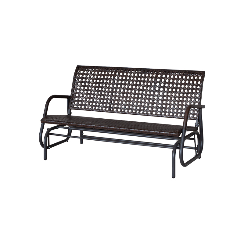 Easy Clean Backyard Bench Rattan Seat 3 Seat Swing Glider Chair