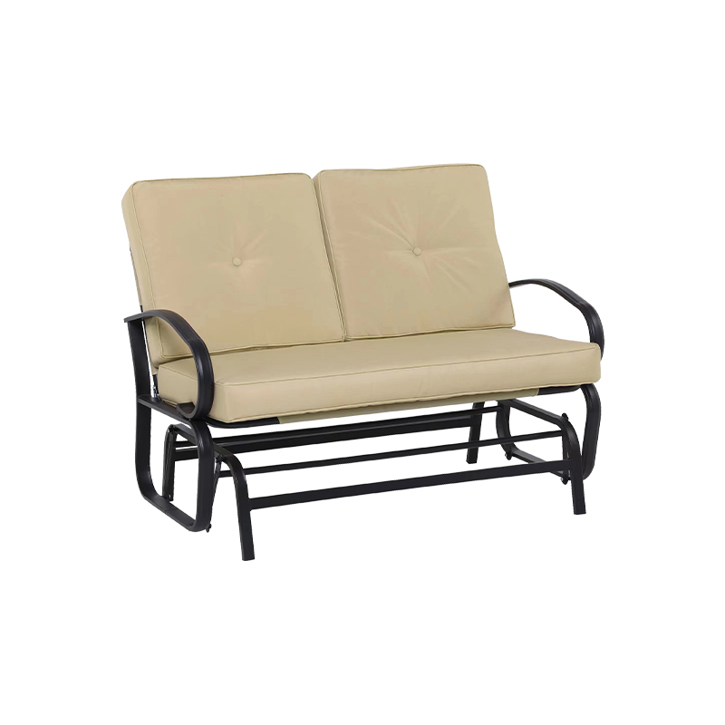 Oxford Cloth Seat With Cushion Back 2 Seat Swing Glider Chair
