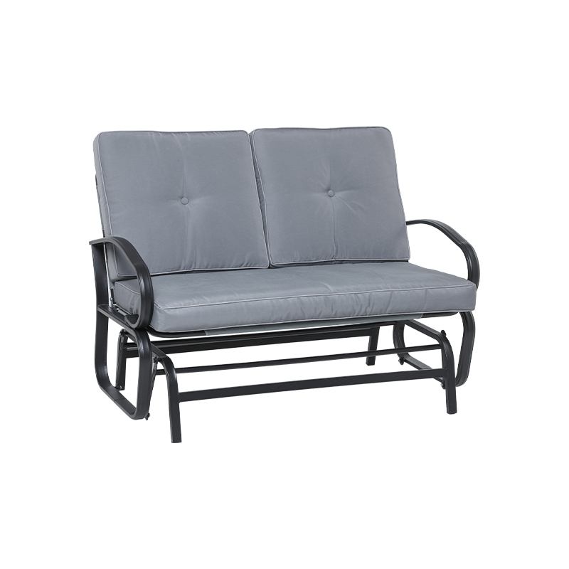 Oxford Cloth Seat With Cushion Back 2 Seat Swing Glider Chair