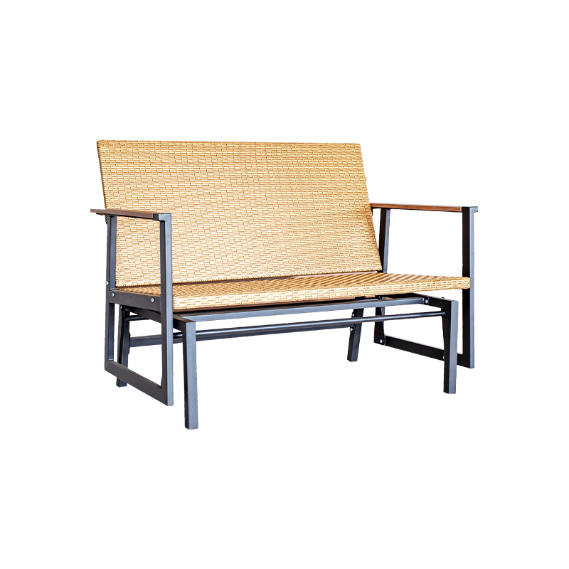 Rattan Seat With Cotton Pad Balcony Bench 2 Seat Swing Glider Chair