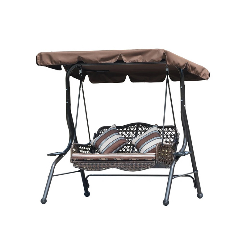 2 Seat Wicker Seat With Seat Armrest Outdoor Porch Swing Chair