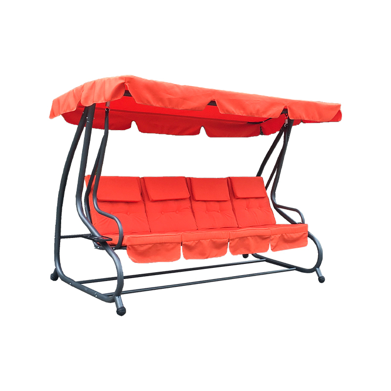 Oxford Cloth Seat Extended Type 2-In-1 Swing Recliner Bed Can Accommodate 4 People