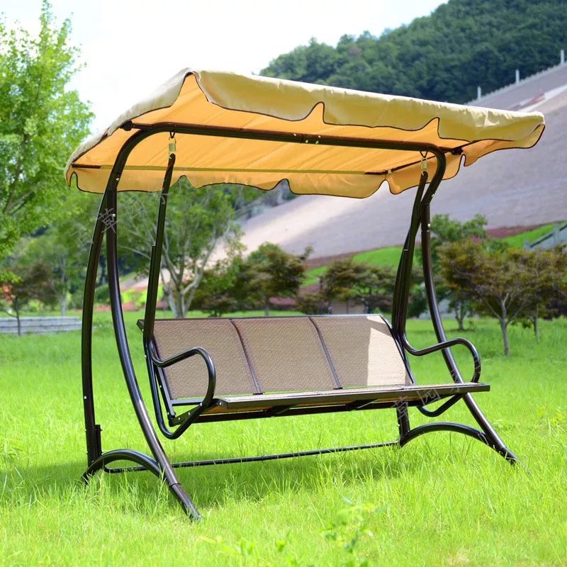 Textilene Seat With Sun Canopy Comfort 3 Seat Porch Swing