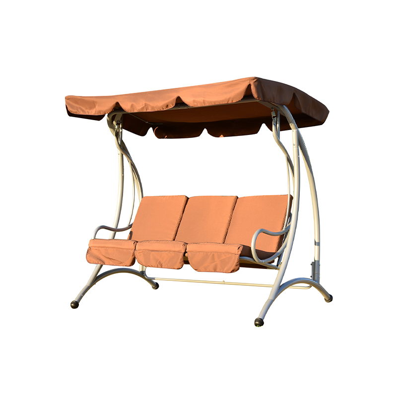 Oxford Cloth Seat With Cushion 3 Seat Iron Porch Swing