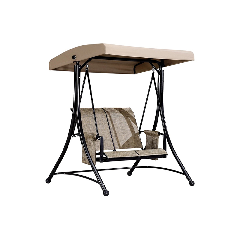 Teslin Seat 2 Seat Porch Swing Chair With Canopy And Side Pockets