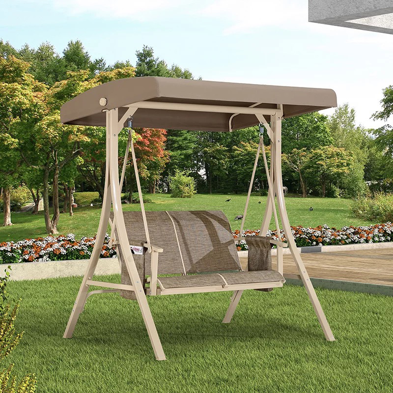 Textilene Seat Breathable Easy Clean Spacious 3 Seat Porch Swing