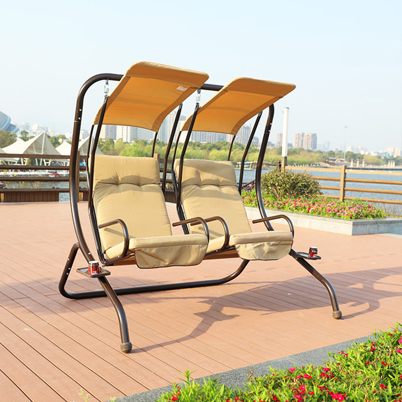 Oxford Cloth Individual Seat Canopy 2 Seat Porch Swing Chair