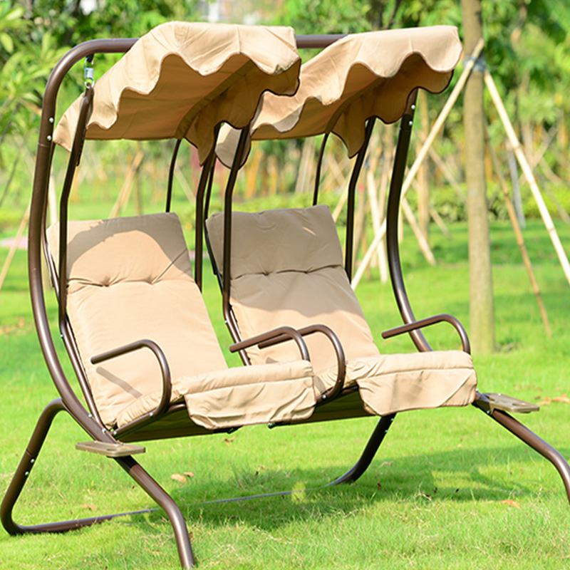 Oxford Cloth Individual Seat Canopy 2 Seat Porch Swing Chair