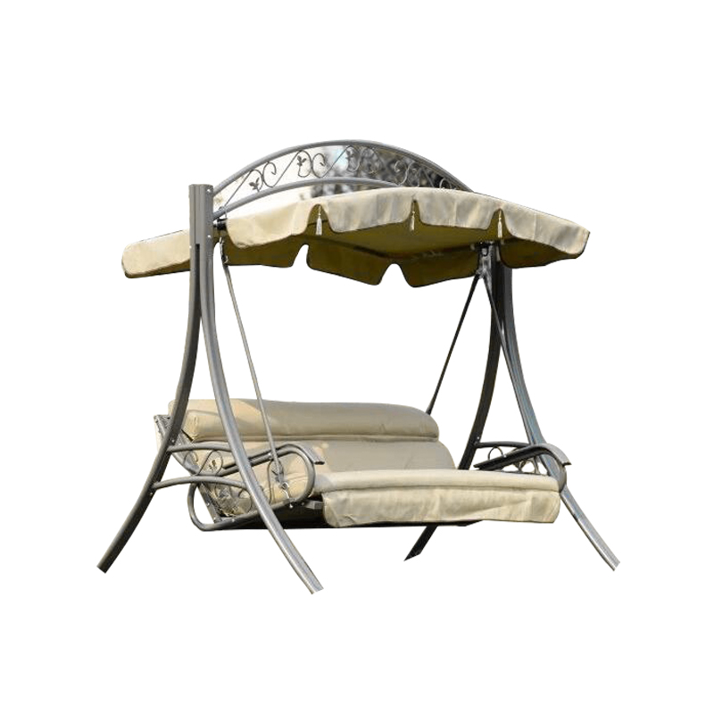 Iron Frame Textilene Seat Fabric 3 Seat Outdoor Porch Swing