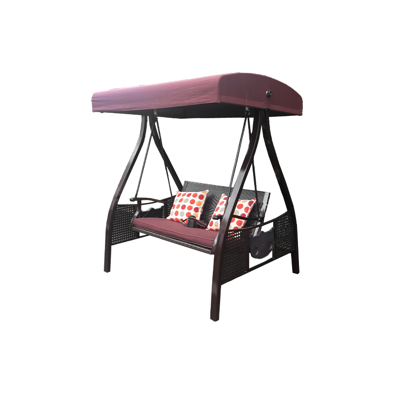 Comfortable And Durable Outdoor Rattan Seat With Canopy 2 Seat Porch Swing Chair