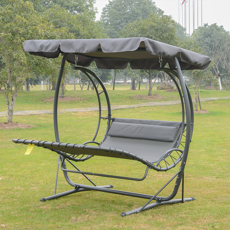 Textilene Seat Fabric With Pillow 2 Seat Porch Swing Reclining Chair