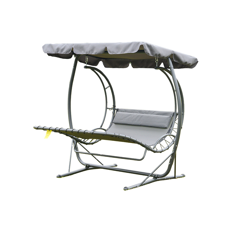 Textilene Seat Fabric With Pillow 2 Seat Porch Swing Reclining Chair