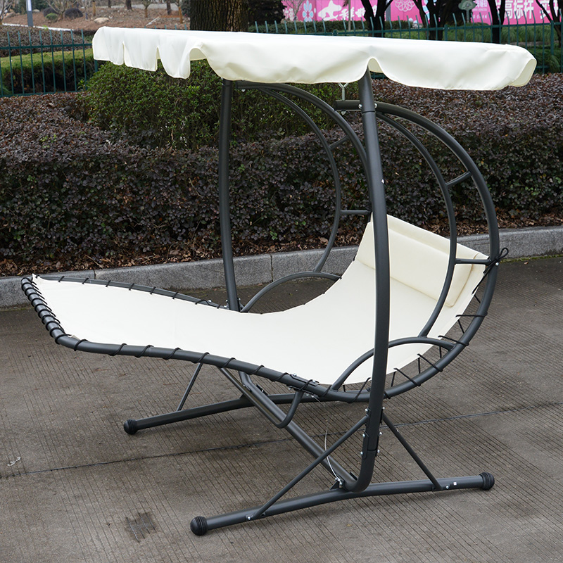 Textilene Seat Fabric With Pillow 2 Seat Porch Swing Reclining Chair