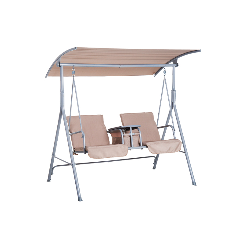 Oxford Cloth Seat With Cushion Center Storage Table 2 Seat Porch Swing