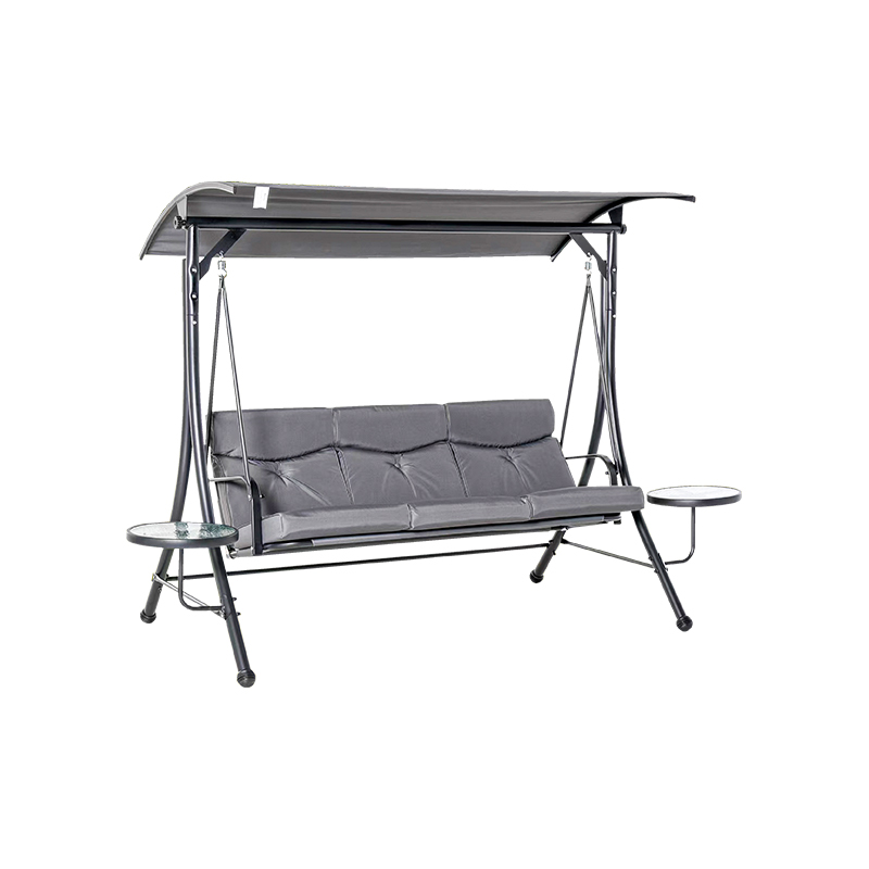 With Glass Table Oxford Cloth Seat Multifunctional 3 Seat Porch Swing