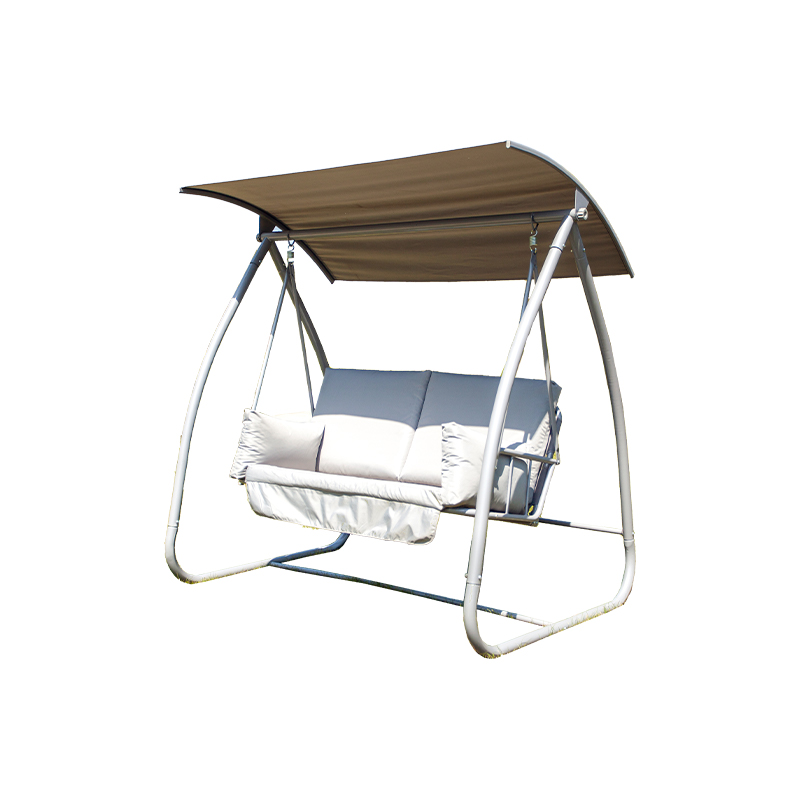 Textilene Seat Removable Seat Cushion Round Tube Coated Stand 2 Seat Porch Swing Chair