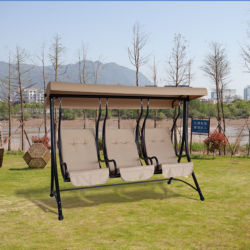 3 Seat Individual Seat Textilene Seat A-Frame Porch Swing