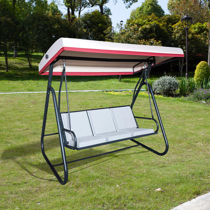 Comfortable Breathable Durable Textilene Fabric Seat 3 Seat Porch Swing