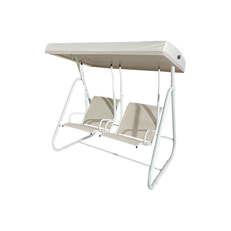 Textilene Seat Panel Round Tube Stand 2 Seat Outdoor Porch Swing