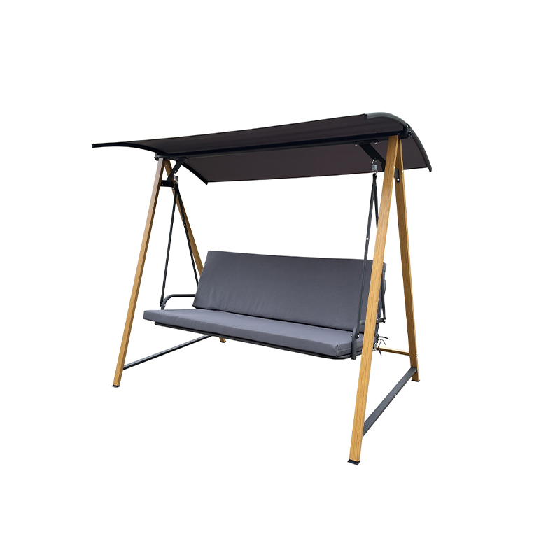 Oxford Cloth Seat With Glass Table With Cushion 3 Seat Porch Swing