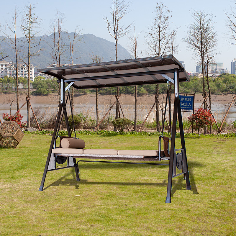 Textilene Seat Outdoor Swing Recliner Bed Sun Panel Or Cloth Top Canopy
