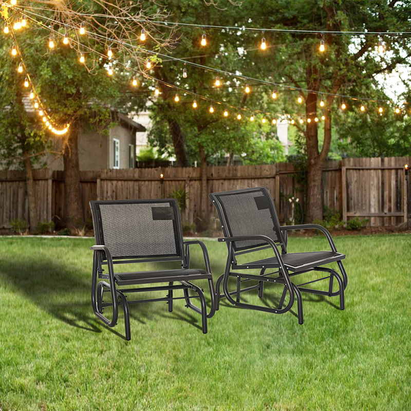 Durable Steel Frame Textilene Seat Single Seat Swing Glider Chair
